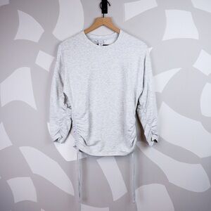 Athleta Lombard Ruched Sweatshirt in Heather Gray | XXS